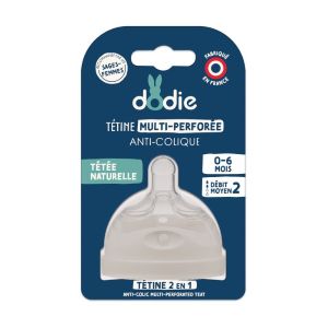 Dodie Tétine Multi-Perforée Anti-Colique 0-6Mois Debit Moyen*2 - Pharmacie Agnès Praden à Alès
