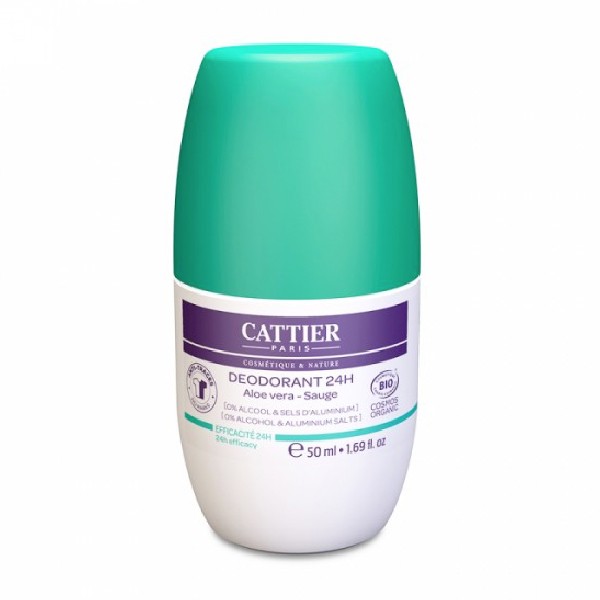 Cattier déodorant mixte roll on 50ml  - Pharmacie Agnès Praden à Alès