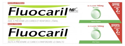 Fluocaril Dentifrice Menthe Bi-Fluoré Lot de 2 x 75 ml - Pharmacie Agnès Praden à Alès