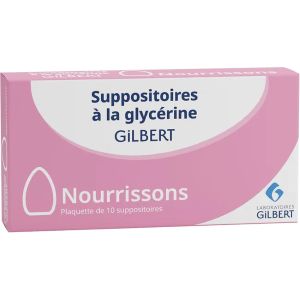 Gilbert Suppositoire Glycérine Nourrisson Boite de 10 - Pharmacie Agnès Praden à Alès