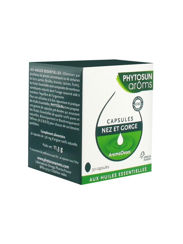 Phytosun Arôms Aromadoses Nez et Gorge 30 Capsules - Pharmacie Agnès Praden à Alès