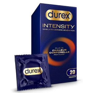 Durex Intensity Préservatifs Sans latex Chaleur Corporelle Partagée x20