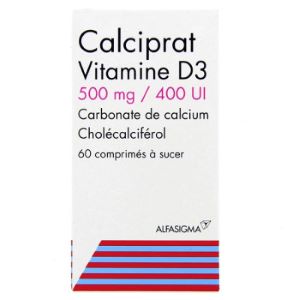 Alfasigma Calciprat D3 500 mg/400 UI 60 Comprimés - Pharmacie Agnès Praden à Alès
