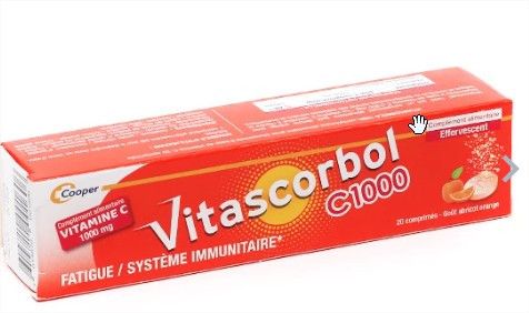 Vitascorbol Vitamine C 1000 mg 20 comprimés effervescents - Pharmacie Agnès Praden à Alès