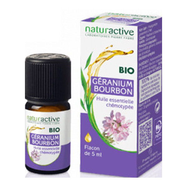 Naturactive géranium bourbon huile essentielle bio 5ml - Pharmacie Agnès Praden à Alès