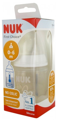 NUK First Choice+ Biberon Temperature Control 150 ml 0-6 Mois - Pharmacie Agnès Praden à Alès