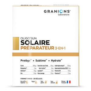 Laboratoire des Granions Oligo'sun Préparateur solaire 3 en 1 30 comprimés - Pharmacie Agnès Praden à Alès