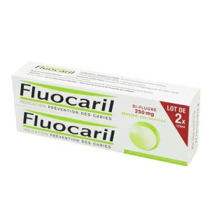 Fluocaril Bifluoré 250 mg Menthe Pâte Dentifrice - Lot de 2 Ttubes 125 ml - Pharmacie Agnès Praden à Alès