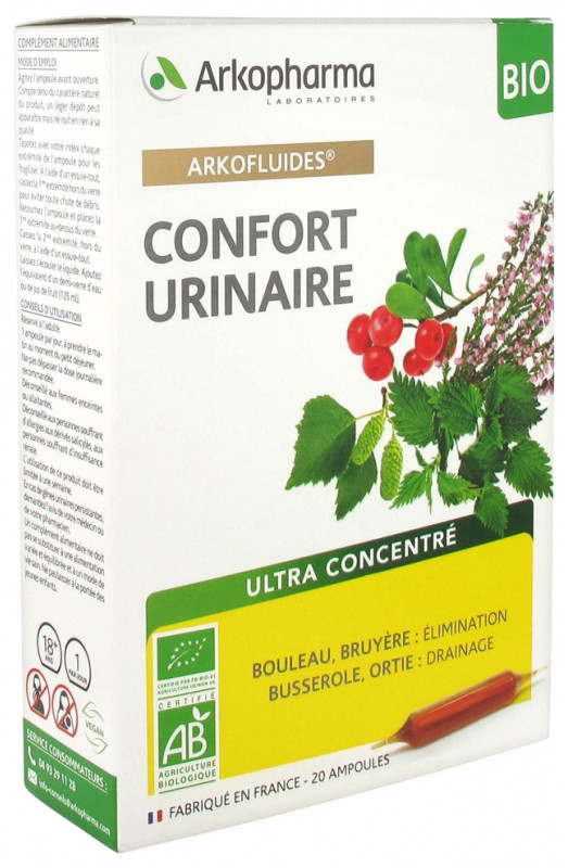 Arkopharma Arkofluides Confort Urinaire Bio 20 Ampoules - Pharmacie Agnès Praden à Alès