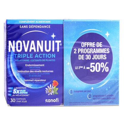 NOVANUIT TRIPLE ACTION 30 CPS LOT 2 50ND - Pharmacie Agnès Praden à Alès