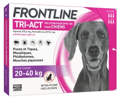 Boehringer Frontline Tri-Act Chiens 20-40 kg 6 Pipettes - Pharmacie Agnès Praden à Alès