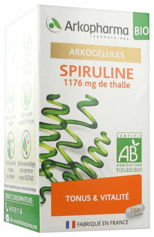Arkopharma Arkogélules Spiruline Bio 45 Gélules - Pharmacie Agnès Praden à Alès