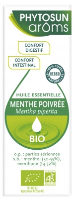 Phytosun Arôms Huile Essentielle Menthe Poivrée  Bio 10 ml - Pharmacie Agnès Praden à Alès