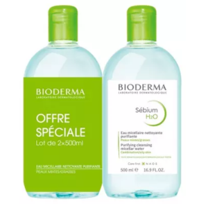 Bioderma Sébium H2O Eau Micellaire  Lot de 2 x 500 ml - Pharmacie Agnès Praden à Alès