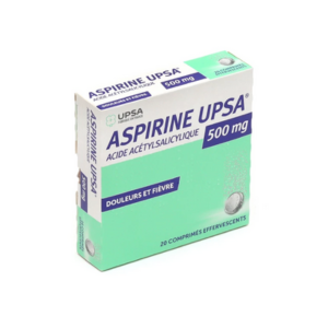 Upsa Aspirine 500 mg 20 Comprimés Effervescents - Pharmacie Agnès Praden à Alès