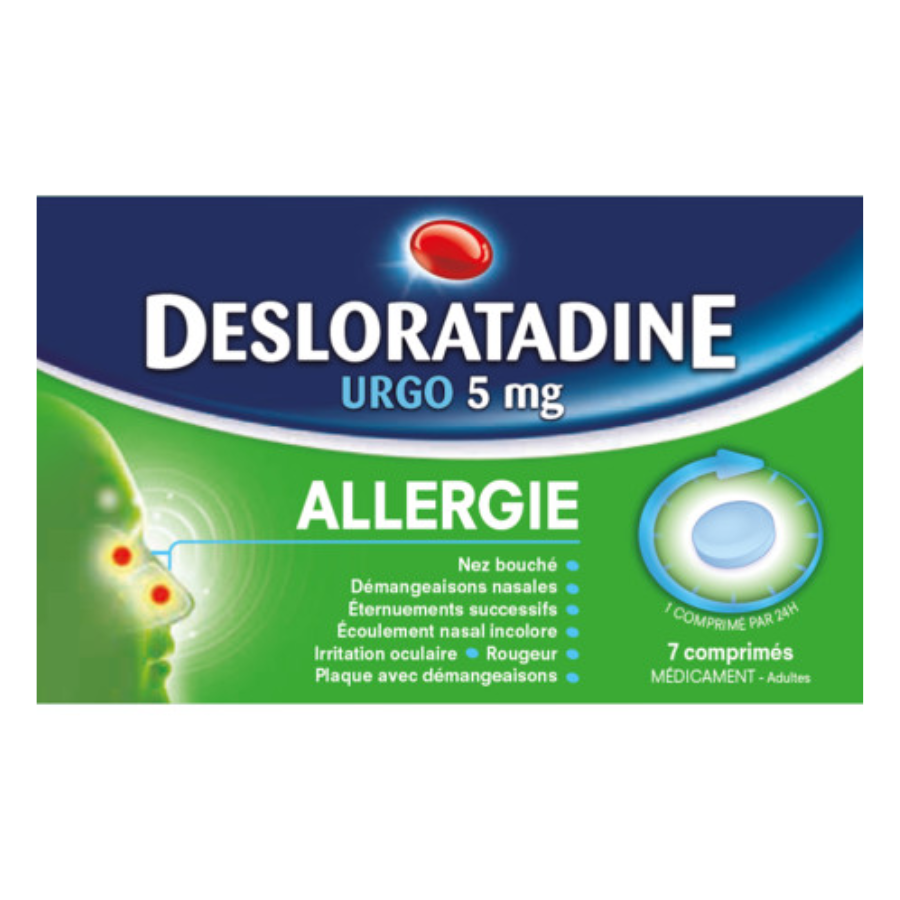Desloratadine Urgo 5mg boite 7 cps  - Pharmacie Agnès Praden à Alès