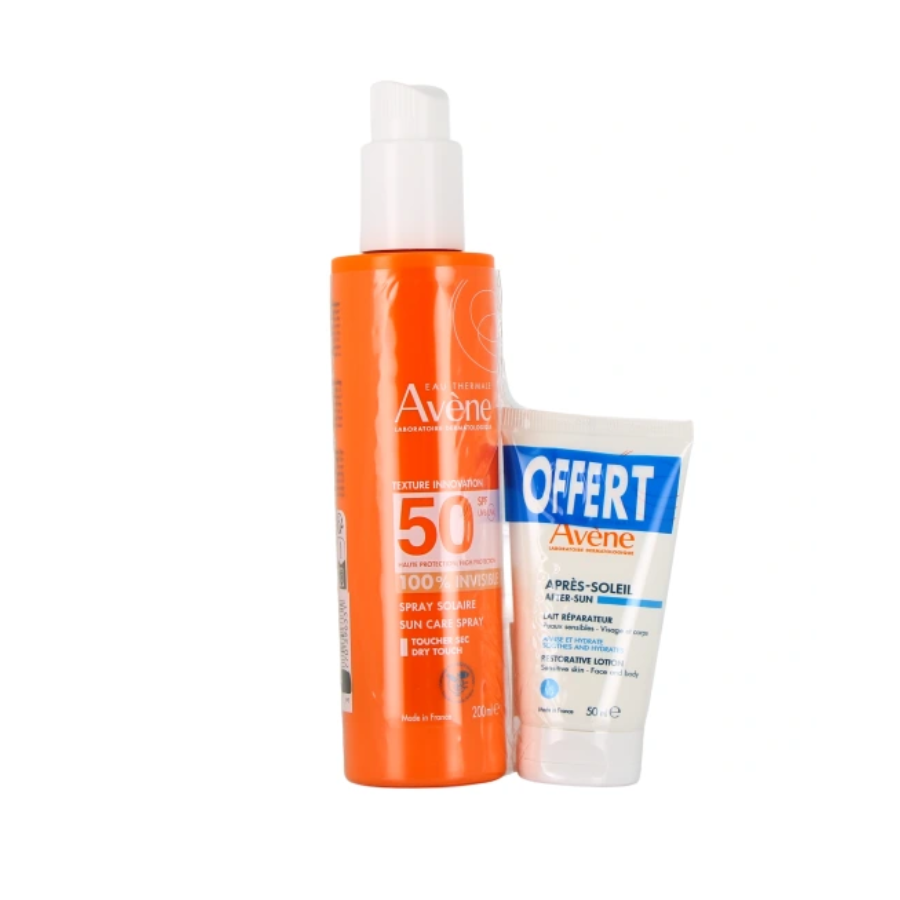 Avène Solaire Spf50 Spray 200ml + Mini Après Solaire Offert  - Pharmacie Agnès Praden à Alès