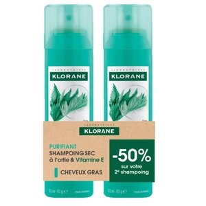 Klorane Shampoing Sec à L'Ortie et Vit E 2*150ml - Pharmacie Agnès Praden à Alès