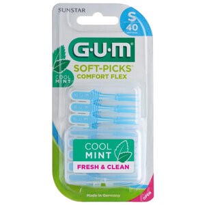Sunstar Gum Soft-Picks Comfort Flex Cool Mint 40 Unités  Small - Pharmacie Agnès Praden à Alès
