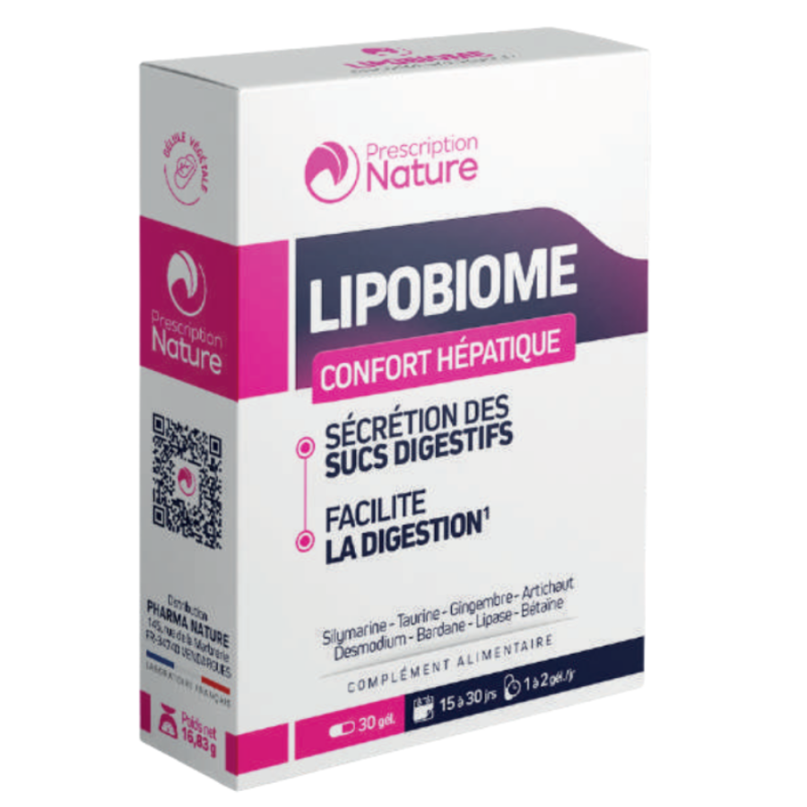 Prescription Nature Lipobiome 30 Gélules - Pharmacie Agnès Praden à Alès