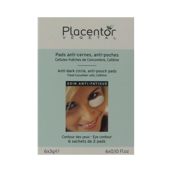 Placentor végétal pads anti cernes et anti poches 6 sachets - Pharmacie Agnès Praden à Alès