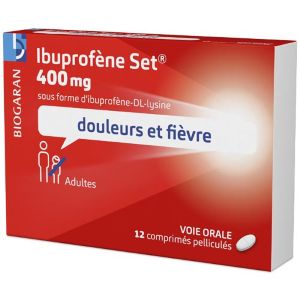 Biogaran Ibuprofene Set 400 mg 12 Comprimés - Pharmacie Agnès Praden à Alès