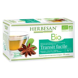 Superdiet Herbesan Infusion Bio Transit Facile 20 Sachets - Pharmacie Agnès Praden à Alès