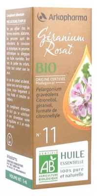 Arkopharma Huile Essentielle Géranium Rosat Bio 5 ml - Pharmacie Agnès Praden à Alès