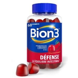 Bion 3 Défenses Arome Fruits Rouges 60 Gommes - Pharmacie Agnès Praden à Alès