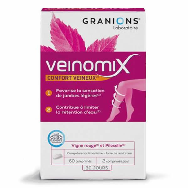 Laboratoire des Granions veinomix 60 comprimés 65g - Pharmacie Agnès Praden à Alès