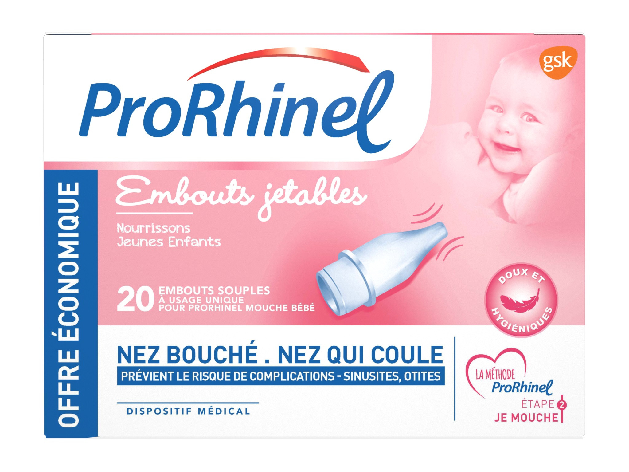 ProRhinel Embouts jetables souples x 20 - Pharmacie Agnès Praden à Alès