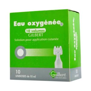 Gilbert Eau Oxygénée 10 Volumes 10 Unidoses/10ml - Pharmacie Agnès Praden à Alès