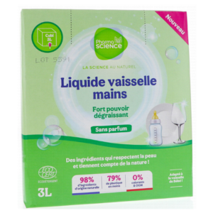 Pharmascience Liquide Vaisselle Mains 3L  - Pharmacie Agnès Praden à Alès
