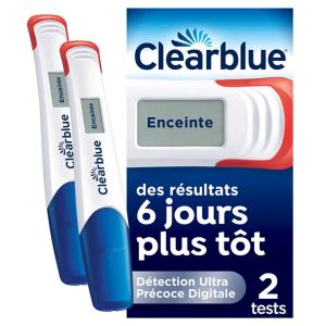 Clearblue Test de Grossesse Détection Ultra Précoce Digital Lot de 2 Tests - Pharmacie Agnès Praden à Alès