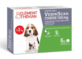 Clement-Thekan Vermiscan Chiens 100mg -  Bte/6 Comprimés - Pharmacie Agnès Praden à Alès