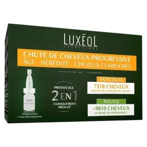 Luxéol Protocole 2 En 1 Chute De Cheveux Progressive - 14 x 6ml - Pharmacie Agnès Praden à Alès
