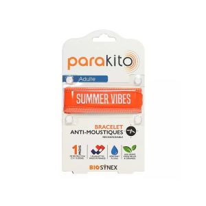 Parakito Bracelet Anti-Moustiques Adulte Rechargeable Orange Summer Vibes - Pharmacie Agnès Praden à Alès