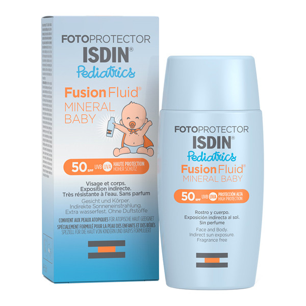 Isdin fotoprotector pediatrics fusion fluid mineral baby spf50 50ml - Pharmacie Agnès Praden à Alès