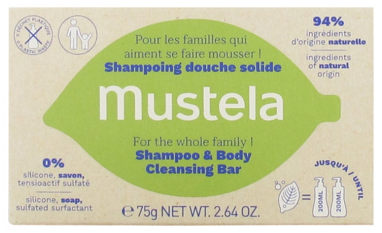 Mustela Shampoing Douche Solide 75 g - Pharmacie Agnès Praden à Alès