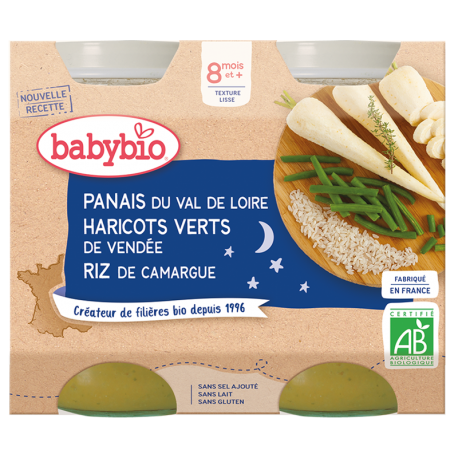 Babybio Pot Panais Haricots Riz 2*200g - Pharmacie Agnès Praden à Alès