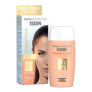 Isdin FusionWater Crème Solaire Visage Teintée SPF50 Color Fotoprotector 50ml - Pharmacie Agnès Praden à Alès