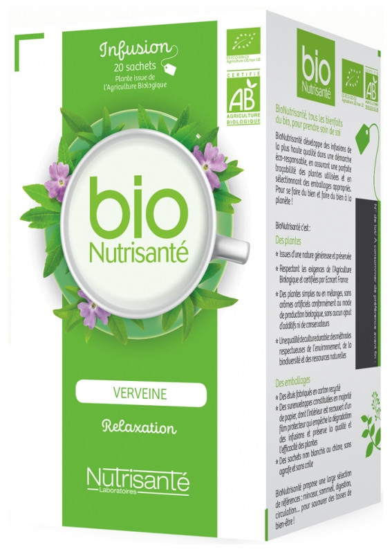 Nutrisante Infusion Bio Verveine 20 sachets - Pharmacie Agnès Praden à Alès