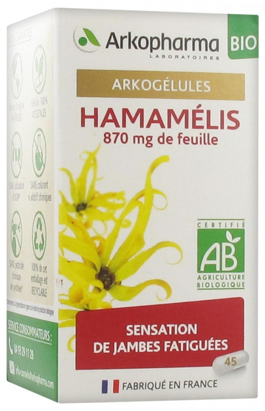 Arkopharma Arkogélules Hamamélis Bio 45 Gélules - Pharmacie Agnès Praden à Alès