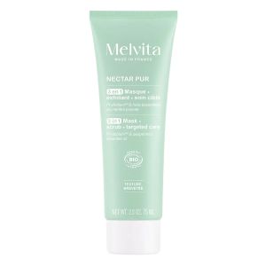 Melvita Nectar Pur 3en1 Masque Exfoliant Soin Ciblé Bio 75ml