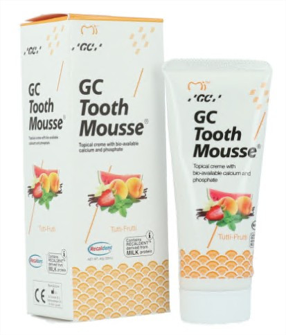 GC Tooth Mousse Tutti Frutti sans fluor 40g - Pharmacie Agnès Praden à Alès