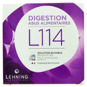 Lehning L114 Digestion Et Abus Alimentaires Gouttes 30ml  - Pharmacie Agnès Praden à Alès