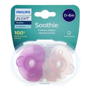 Avent Soothie 2 Sucettes Orthodontiques 0-6 Mois Girl - Pharmacie Agnès Praden à Alès