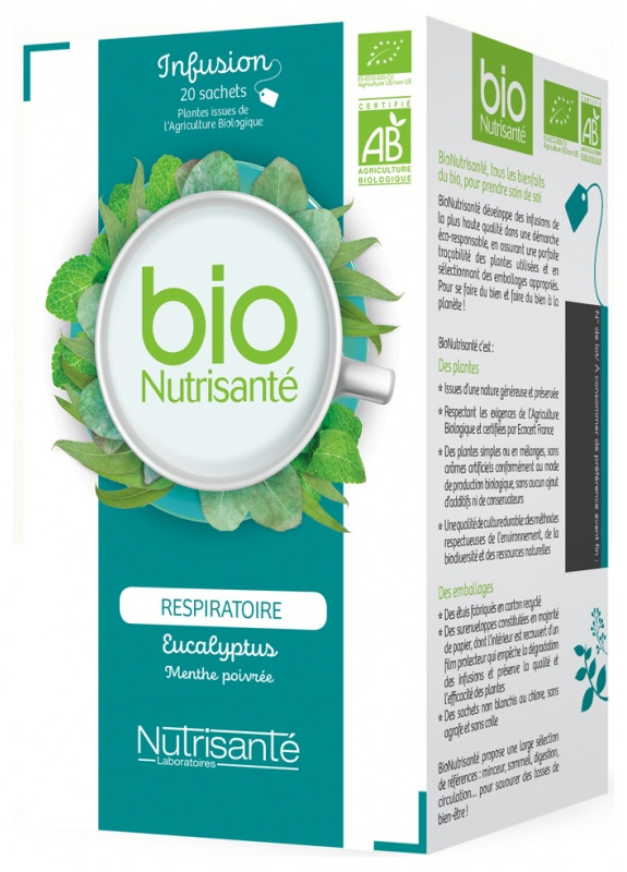 Nutrisante Infusion Bio Respiratoire 20 sachets - Pharmacie Agnès Praden à Alès