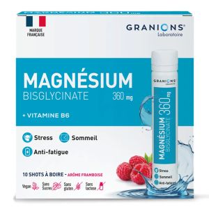 Laboratoire des Granions Magnésium Bisglycinate 360 10 Shots - Pharmacie Agnès Praden à Alès