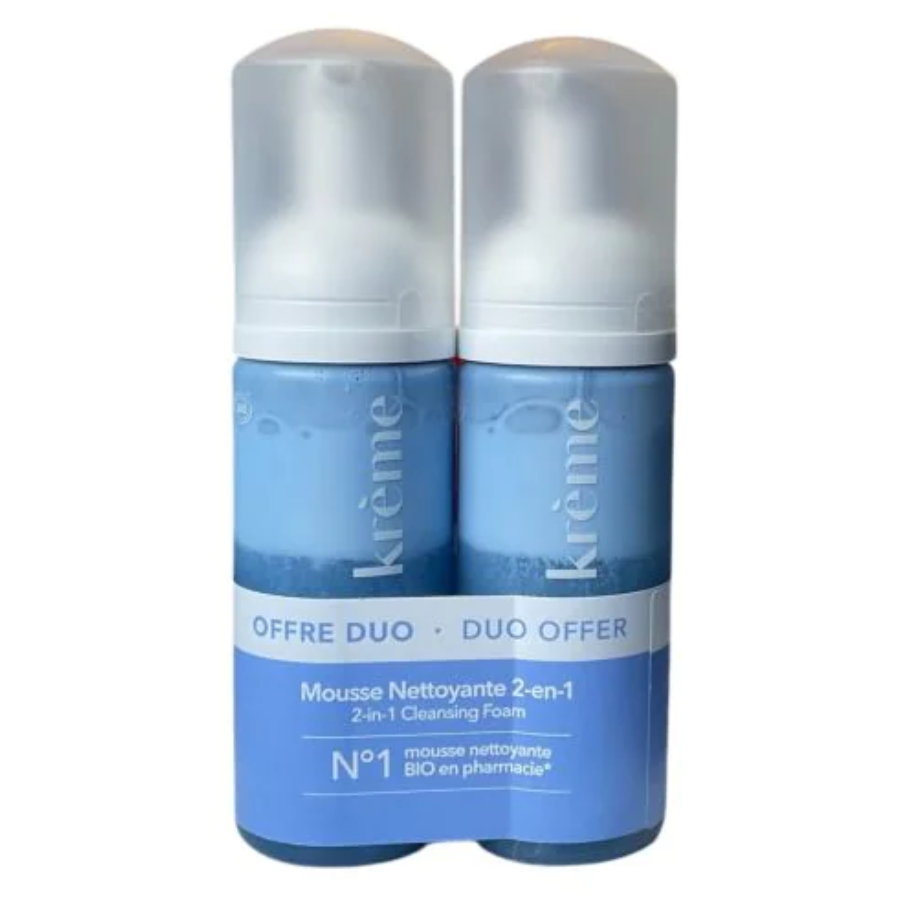 Krème Mousse Nettoyante 2 en 1 2 x 150 ml  - Pharmacie Agnès Praden à Alès